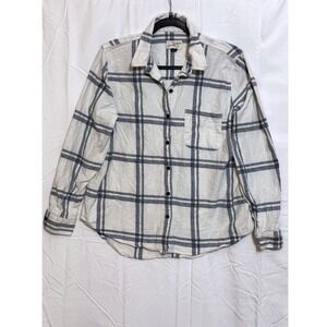 Universal Thread Plaid Button Down Shirt Long Sleeve Relaxed Fit Womens Medium